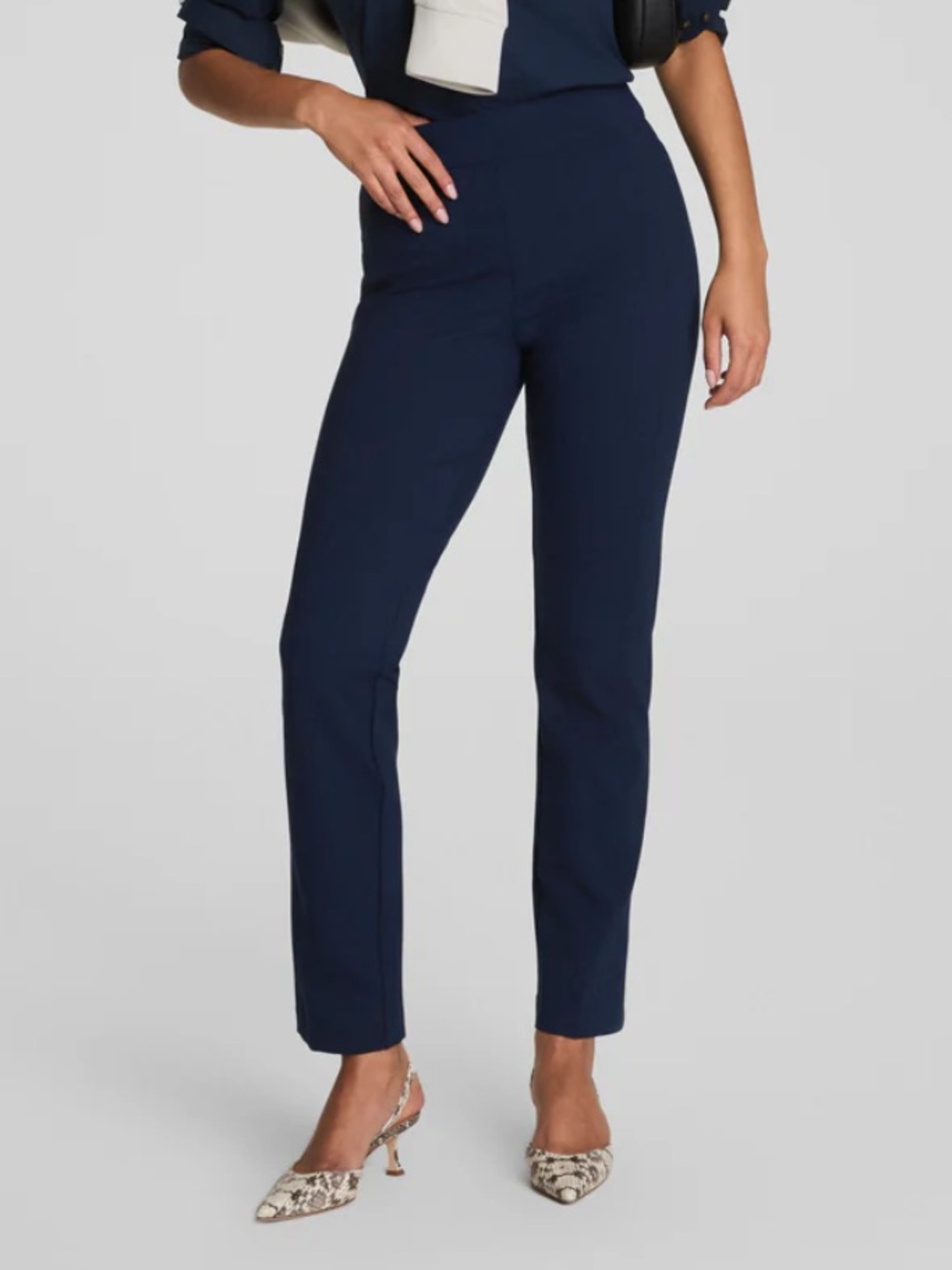 Spanx The Perfect Pant Slim Straight in Navy 1x Petite